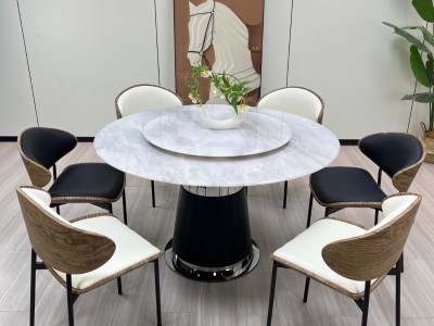 餐桌椅，餐厅家具，饭桌，餐台，台脚：A65# 台面：F803#超晶 颜色：黑色、