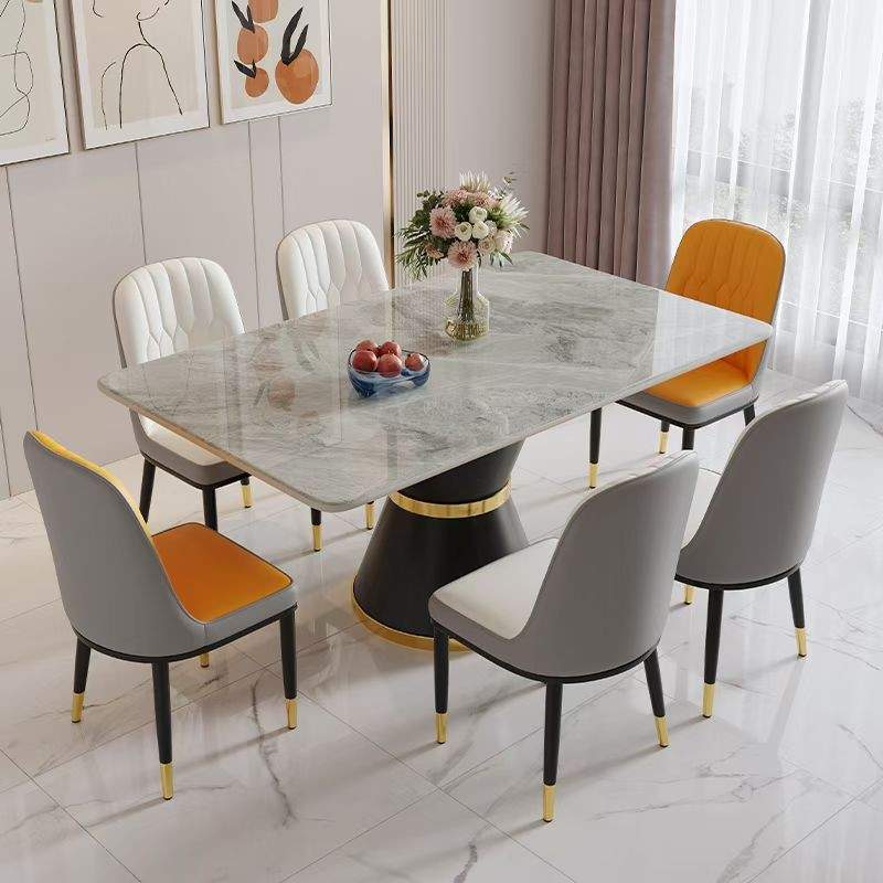 餐桌椅（型号）216# 喇叭筒方桌 （规格）1.3米 1.4米 1.6米 （颜色）黑色 白色筒 （椅子）116小菠萝椅 （材质）碳素钢脚(图2)