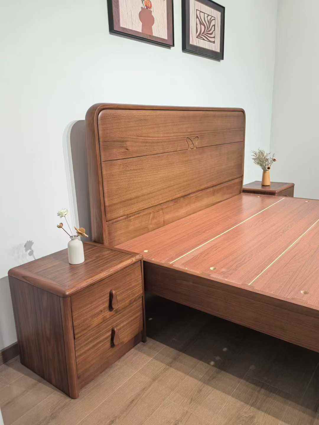 红斑马木实木床！100%全实木！(图6)