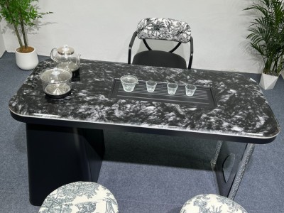 150-3# 中古风亚克力脚 超晶石茶台 材质：超晶石+亚克力脚+碳素钢 颜色：