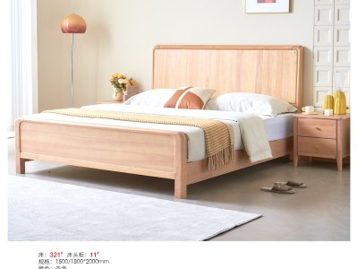 南洋白橡实木床，臻实家具