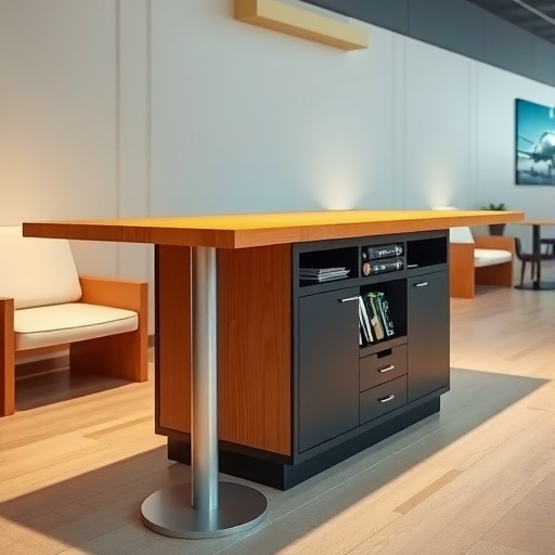 宁波机场阅读区定制家具：专业吧台桌设计(图1)