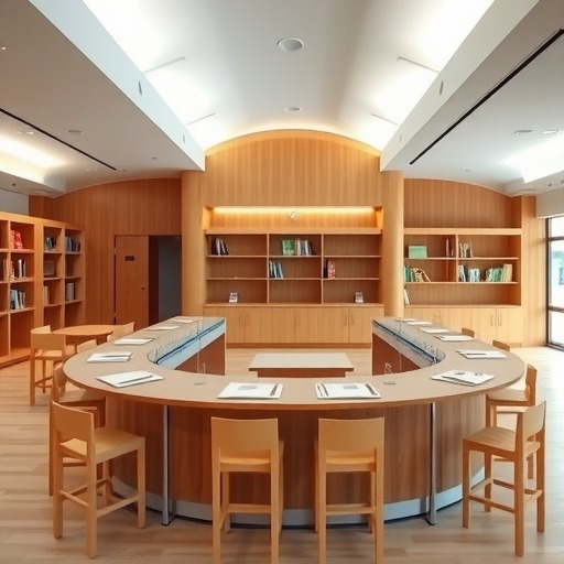 定制服务：静安区小学图书馆的L型吧台(图1)