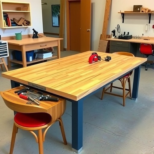 周浦镇社区活动中心：定制实木贴皮培训桌(图1)