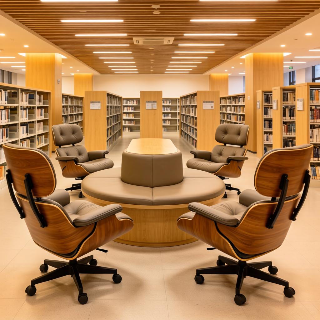 长宁区街道图书室，专业定制休闲座椅方案(图1)