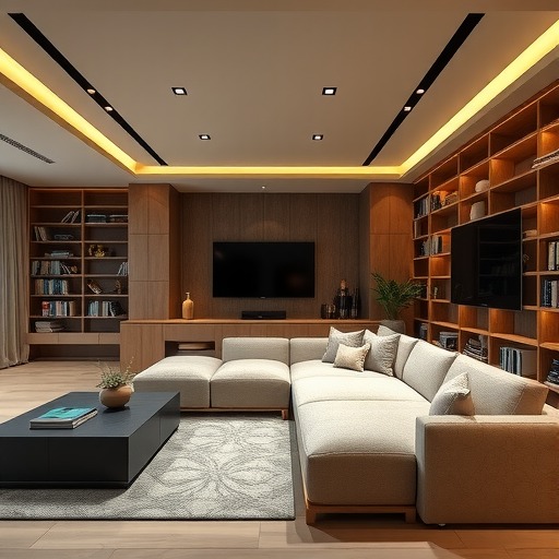 崇明区剧院文化沙龙，定制长条沙发方案(图1)