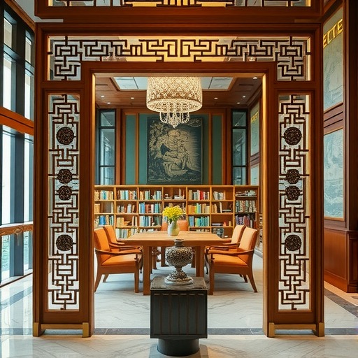 自助图书馆大厅屏风设计：南翔镇专属定制服务(图1)