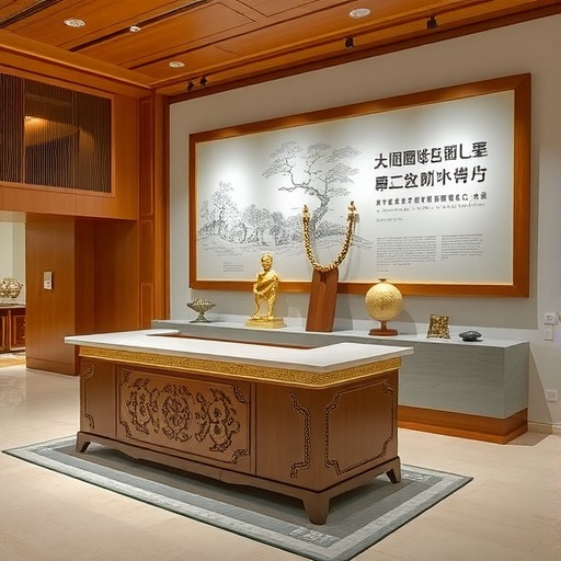 非遗展示馆前台：定制接待台解决方案