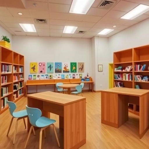 为静安区小学图书馆量身定做L型前台