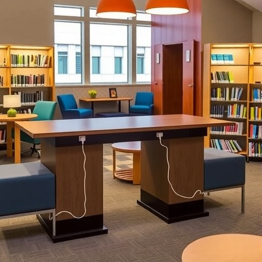 社区智慧图书馆休闲区高脚桌定制