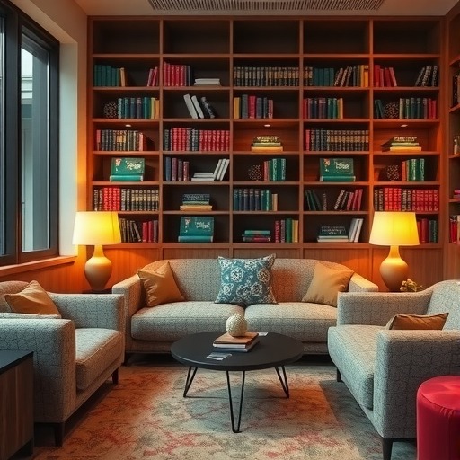 杭州上城区，为学术图书馆休闲区定制沙发