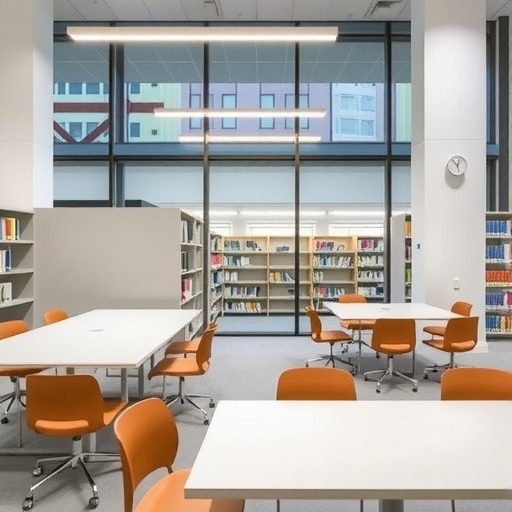 知识交流新场所：普陀区科技图书馆定制沙龙桌椅服务(图1)