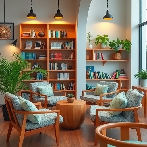 金华社区书屋：定制休闲桌椅(图1)