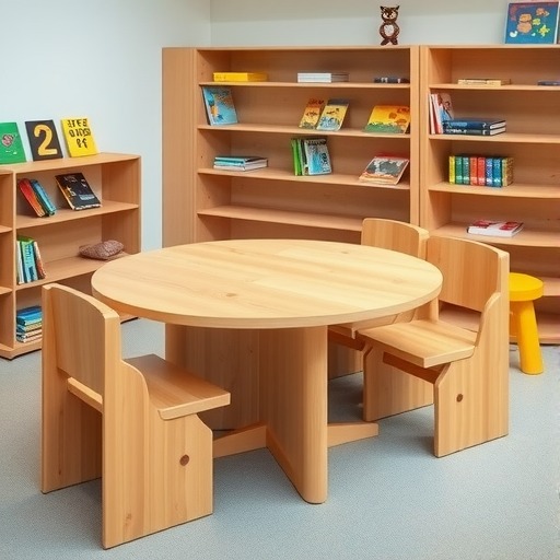 定制小学阅览桌椅：漕河泾街道专属木制(图1)