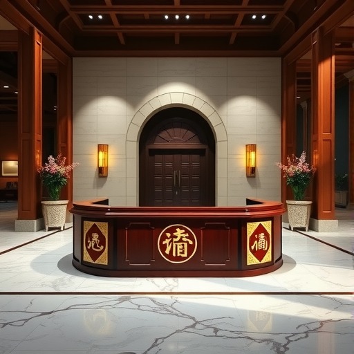 烤漆接待台：淮安方志馆个性化定制方案