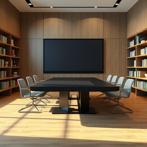 江湾镇街道专属：定制主题图书馆会议室升降屏会议桌(图1)